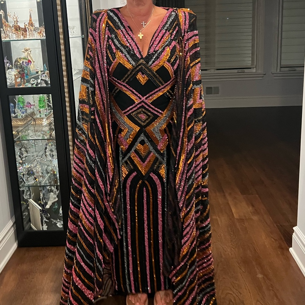 Multicolor Geometric Patterned Dress